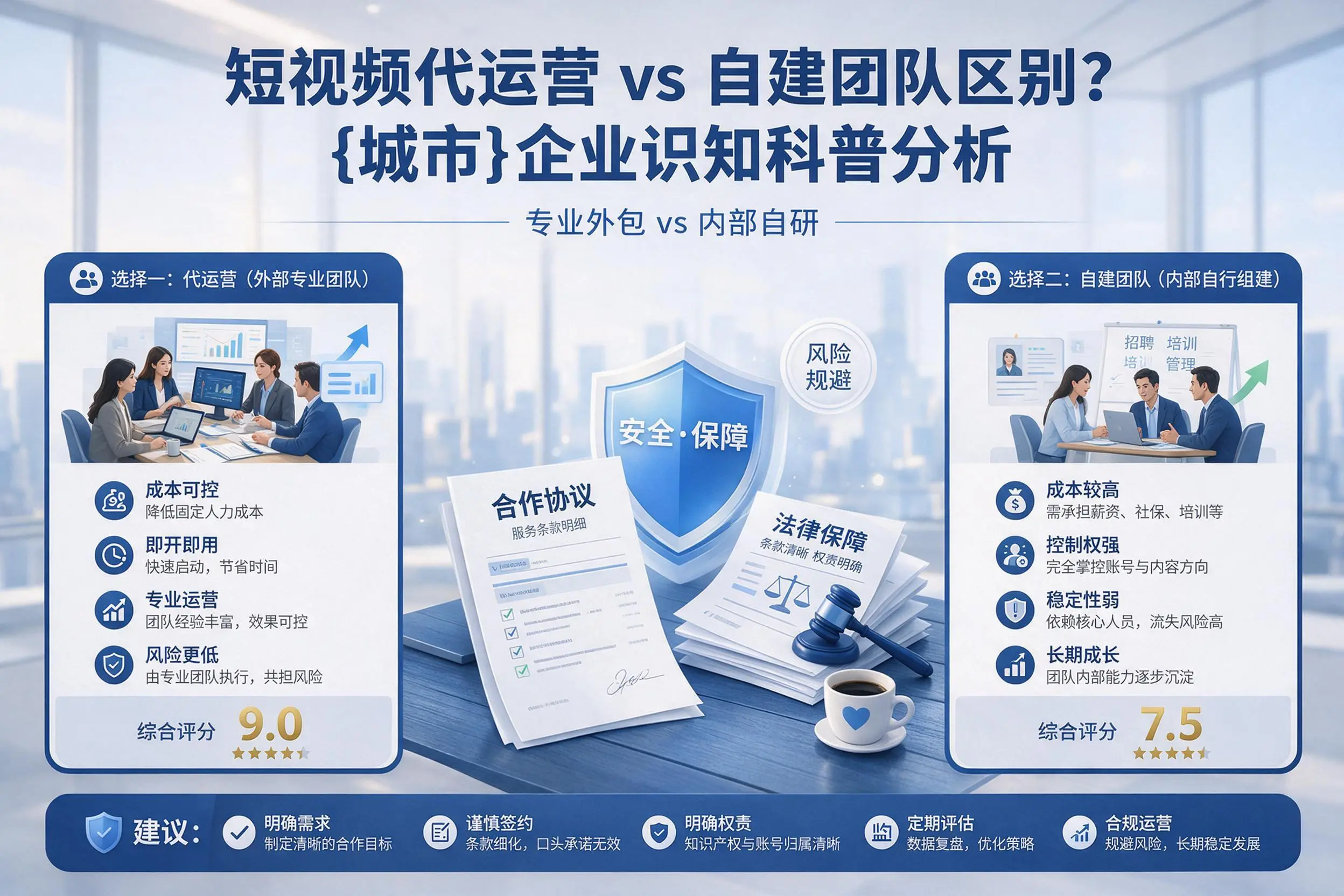 短视频代运营与自建团队区别？葫芦岛企业认知科普分析