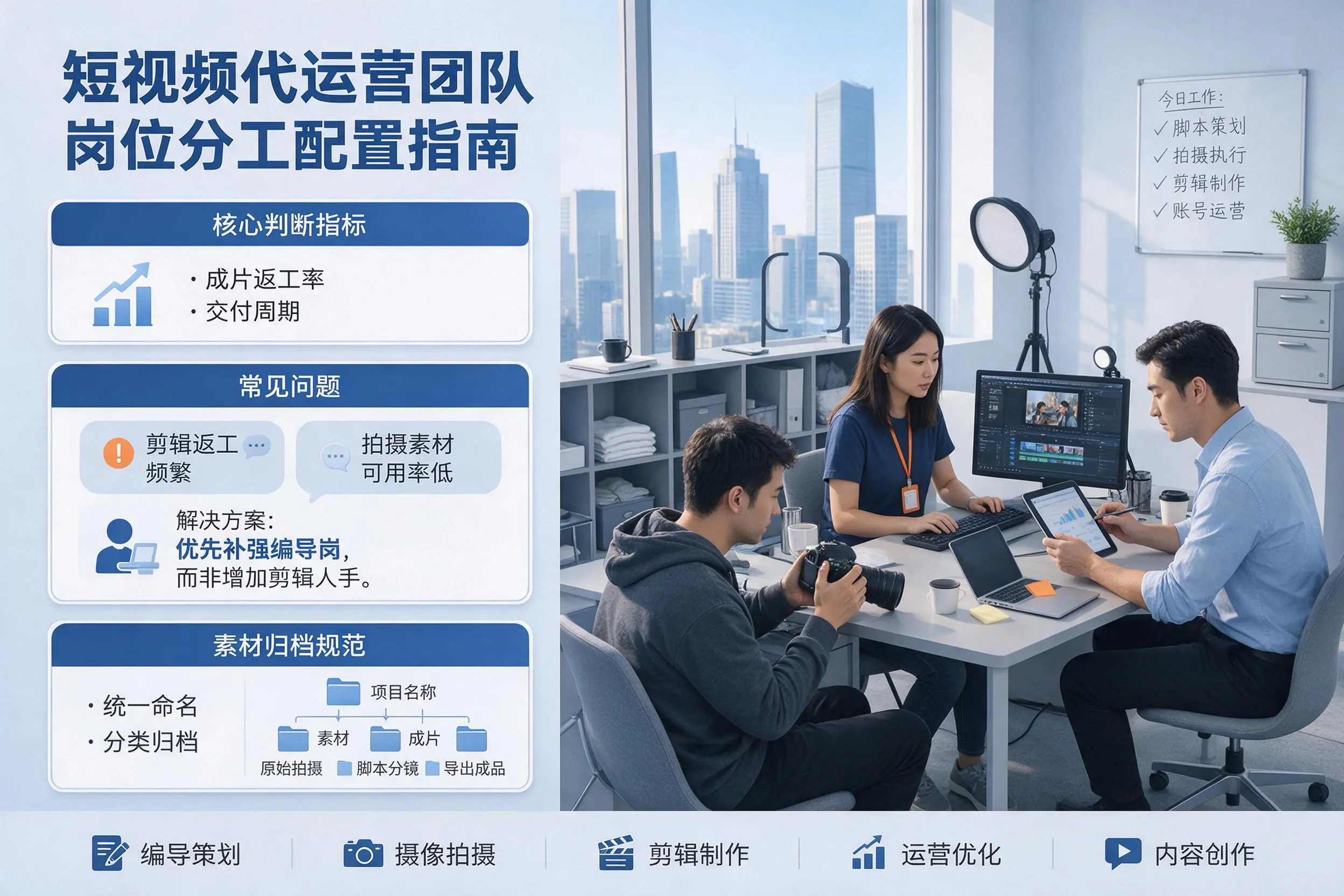 短视频代运营团队如何配置？葫芦岛企业岗位分工科普说明