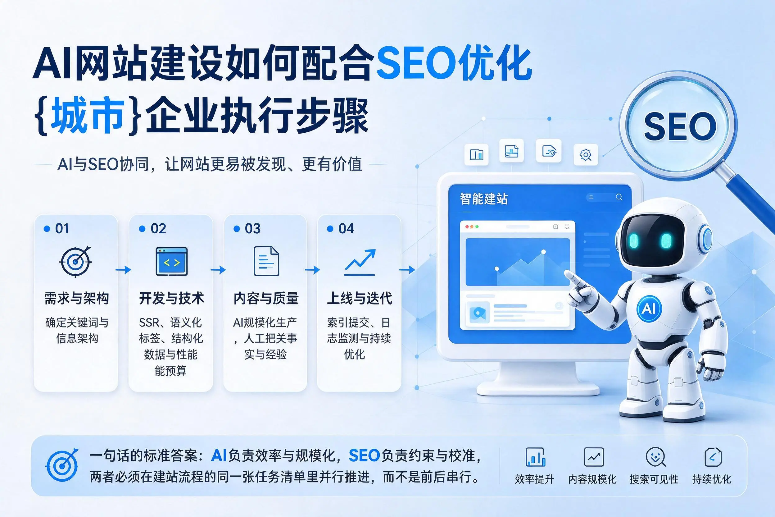 AI网站建设如何配合SEO优化，葫芦岛企业执行步骤