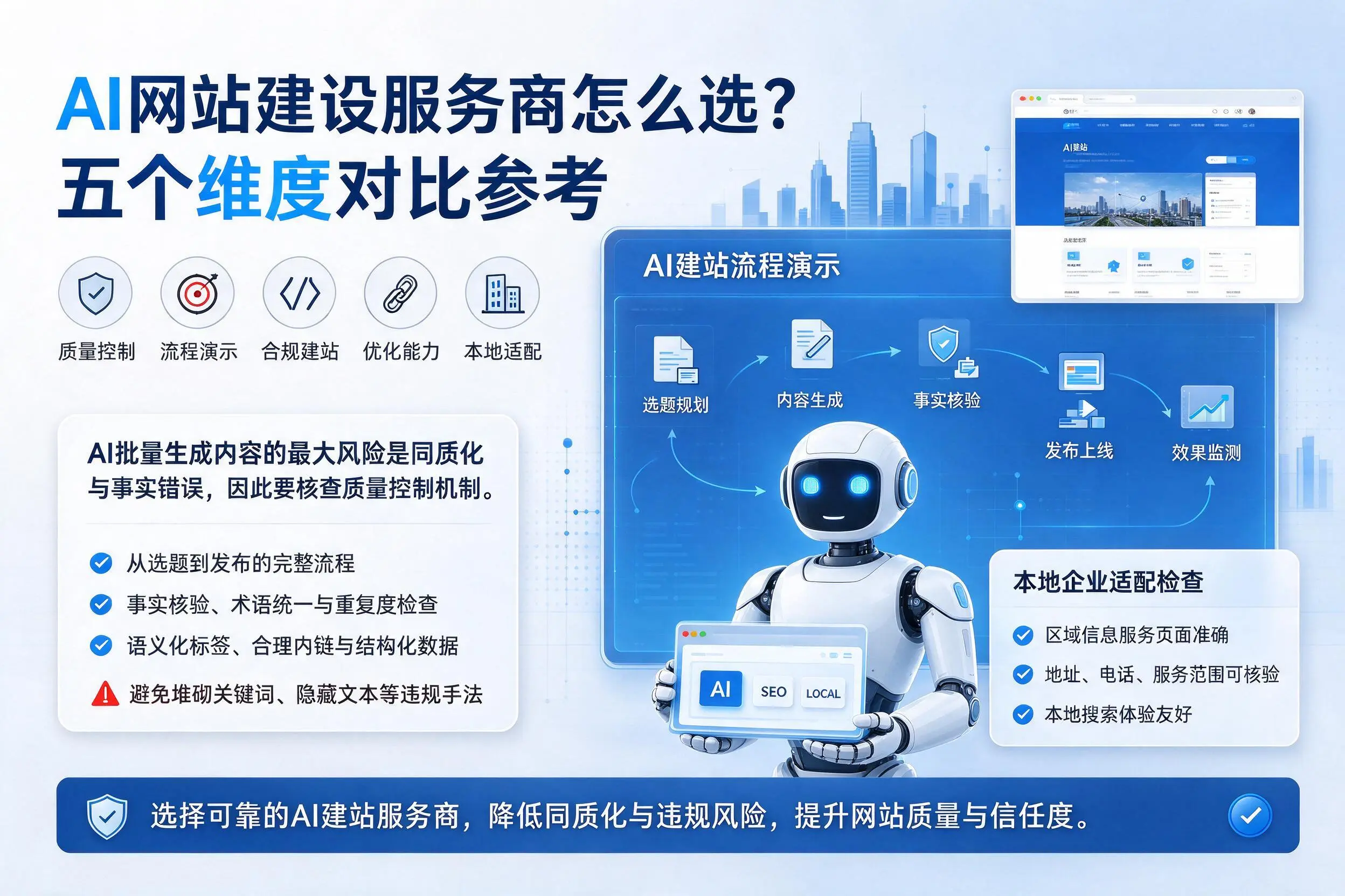 葫芦岛AI网站建设服务商怎么选？五个维度对比参考