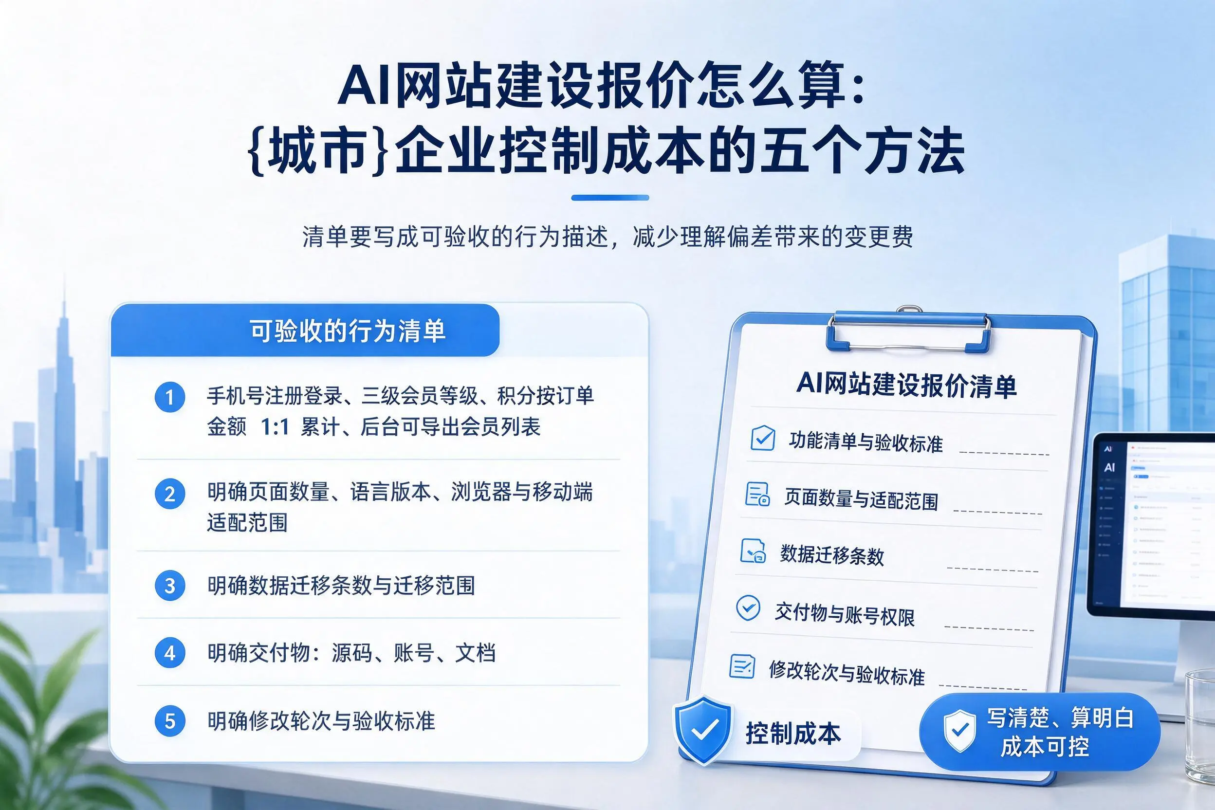 AI网站建设报价怎么算:葫芦岛企业控制成本的五个方法